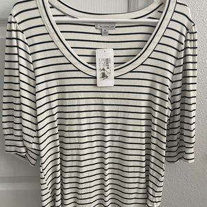 Allison Joy striped mid length sleeve shirt